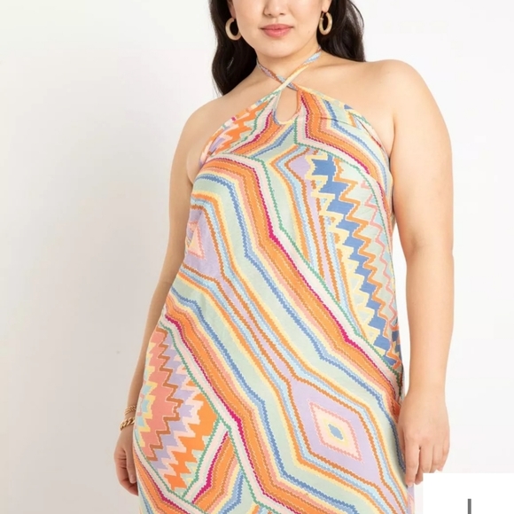 - Eloquii Plus Size Maxi Halter Slipdress - Picture 1 of 4